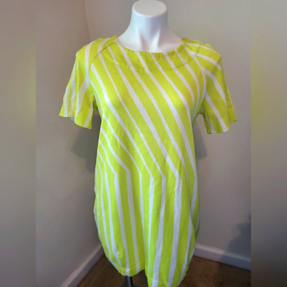 Marimekko Designer Tiimalasi Dress Yellow Fitted Sheath Dress Thick